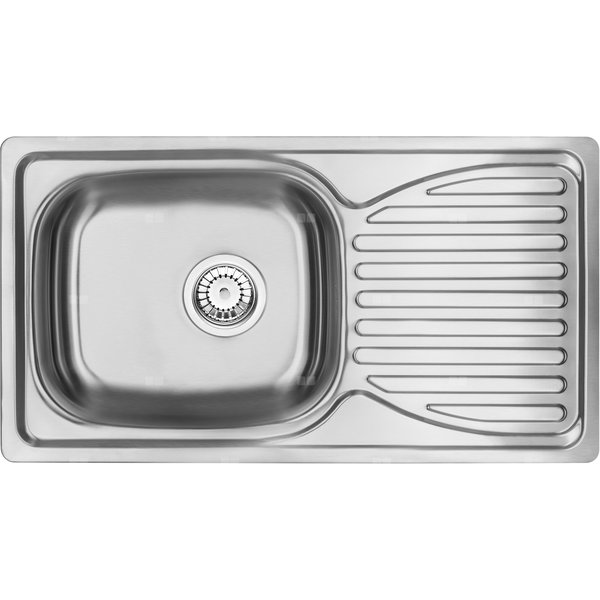 Zlew. doppio satyna 1k z/o 780x430x160, 3,5" + osprzęt