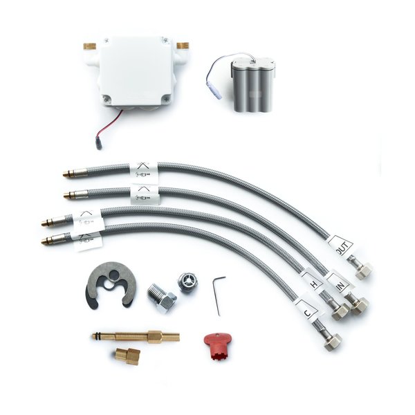 Bateria hiacynt chrom bezdotykowa sensorowa umywalkowa stojąca z regulacją temperatury w korpusie (4xaa)