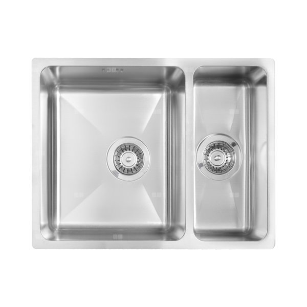 Zlew. podblatowy egeria stal szczotkowana 1,5k b/o 570x440x200 3,5" + osprzęt space-saver