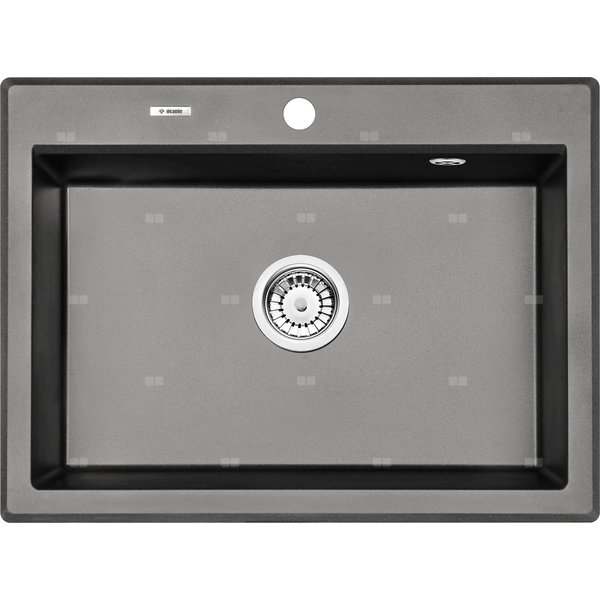 Zlew. eridan antracyt metalik granit 1k 700x520x210, 3,5" + osprzęt space-saver click