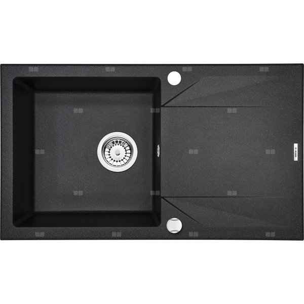 Zlew. evora grafit granit 1k z/o 780x440x193, 3,5" + osprzęt space-saver