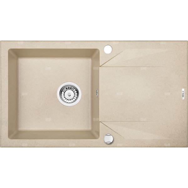 Zlew. evora piaskowy granit 1k z/o 780x440x193, 3,5" + osprzęt space-saver