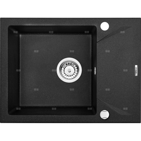 Zlew. evora grafit metalik granit 1k z/ko 590x440x193, 3,5" + osprzęt space-saver