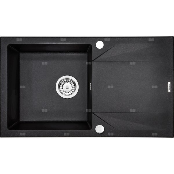 Zlew. evora grafit metalik granit 1k z/o 780x440x193, 3,5" + osprzęt space-saver