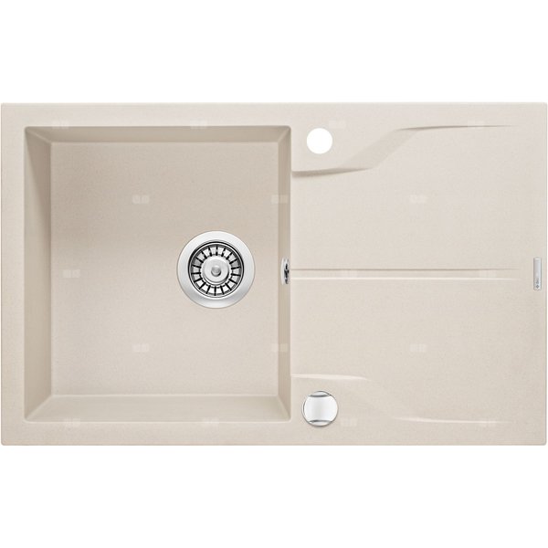 Zlew. andante beż granit 1k z/o 780x490x194, 3,5" + osprzęt space-saver