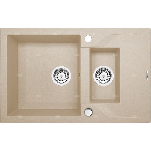 Zlew. andante piaskowy granit 1,5k z/o 780x490x194, 3,5" + osprzęt space-saver