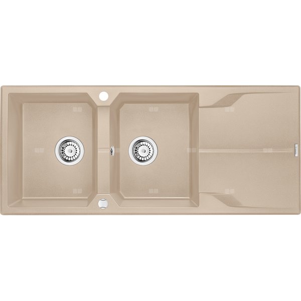 Zlew. andante piaskowy granit 2k z/o 1160x500x224, 3,5" + osprzęt space-saver