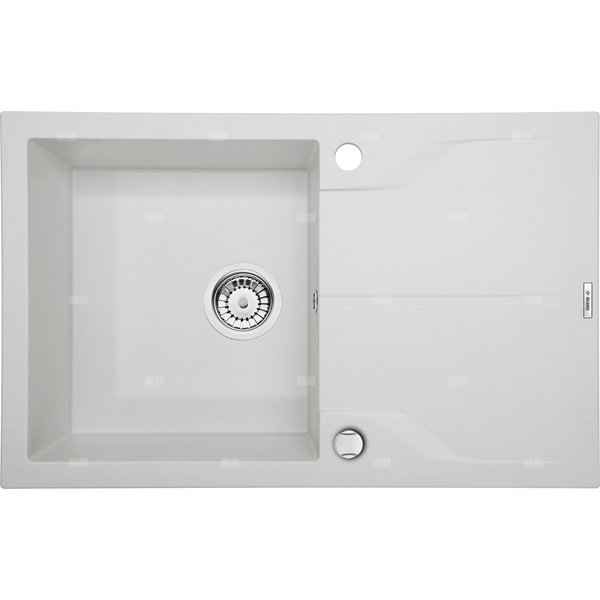 Zlew. andante flush alabaster granit 1k z/o 780x490x194, 3,5" + osprzęt space-saver*