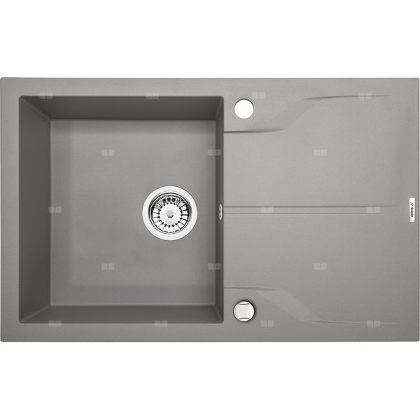 Zlew. andante szary metalik granit 1k z/o 780x490x194, 3,5" + osprzęt space-saver
