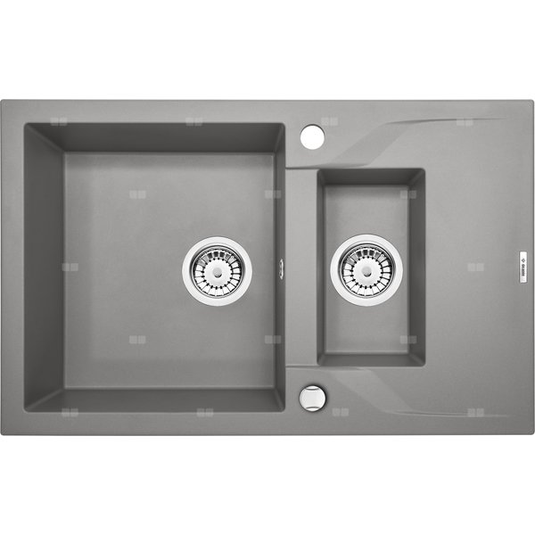Zlew. andante szary metalik granit 1,5k z/o 780x490x194, 3,5" + osprzęt space-saver