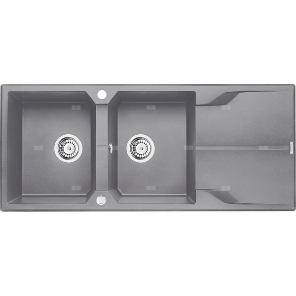 Zlew. andante szary granit 2k z/o 1160x500x224, 3,5" + osprzęt space-saver
