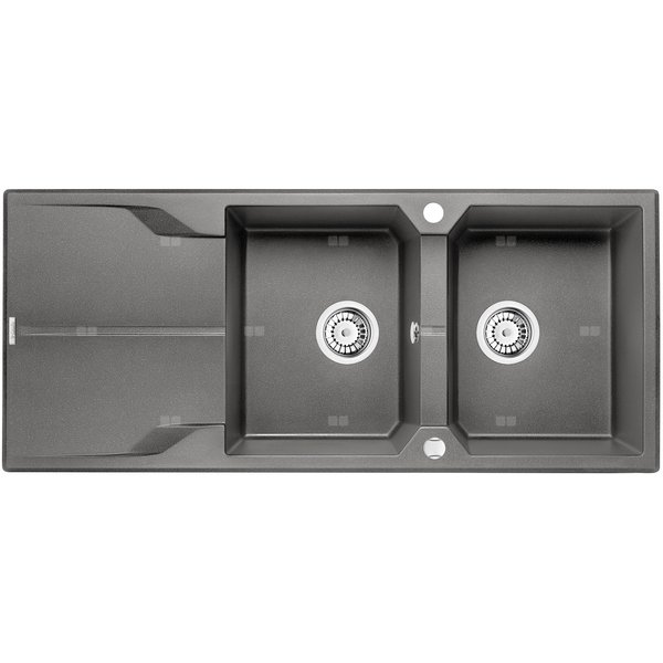 Zlew. andante antracyt metalik granit 2k z/o 1160x500x224,3,5" + osprzęt space-saver