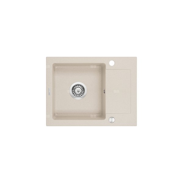 Zlew. zorba beż granit 1k z/ko 580x440x164, 3,5" + osprzęt space-saver