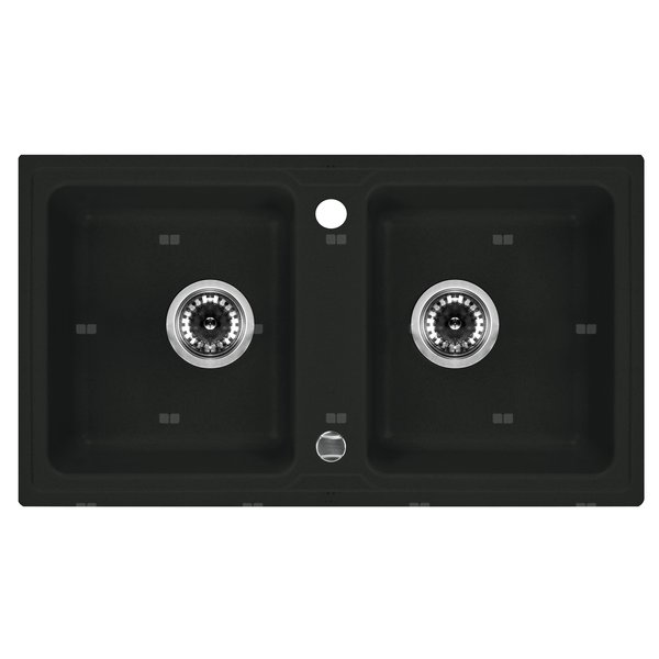 Zlew. zorba grafitowy granit 2k b/o 780x435x180, 3,5" + osprzęt space-saver