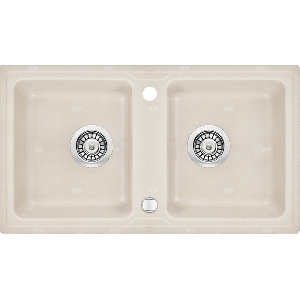 Zlew. zorba beż granit 2k b/o 780x435x180, 3,5" + osprzęt space-saver