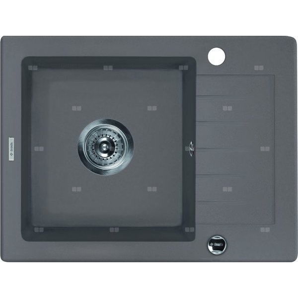 Zlew. zorba szary metalik granit 1k z/ko 580x440x164, 3,5" + osprzęt space-saver