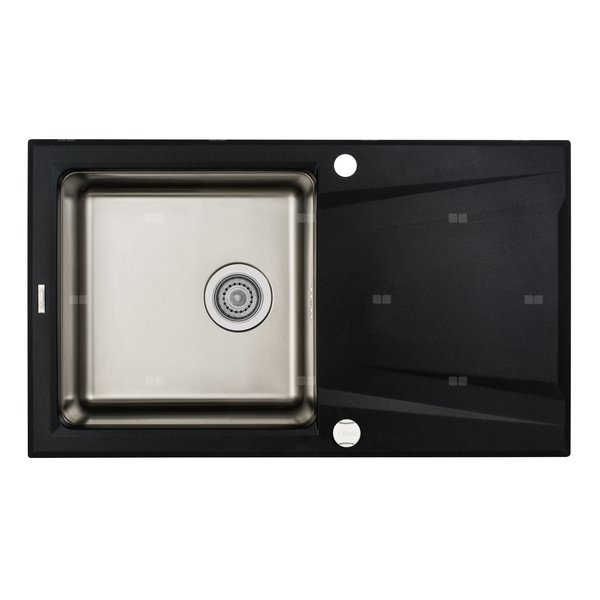 Zlew. prime grafit metalik granito-stal 860x500x220 3,5" + osprzęt space-saver