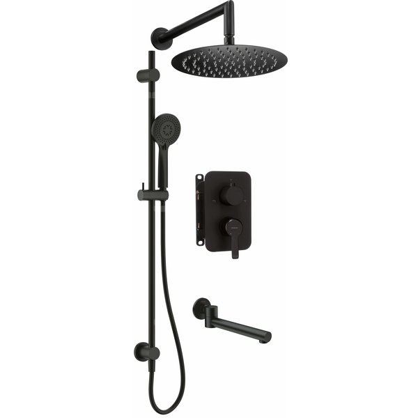 Komplet podtynkowy natryskowy z drążkiem arnika nero z boxem mieszaczowym