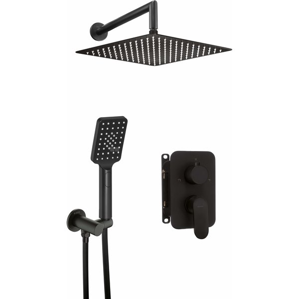 Komplet podtynkowy natryskowy alpinia nero z boxem mieszaczowym