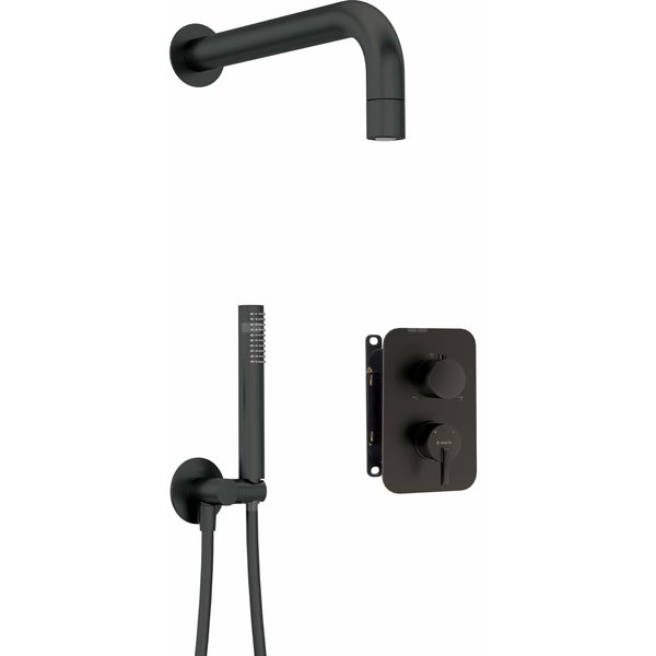 Komplet podtynkowy natryskowy silia nero z boxem mieszaczowym