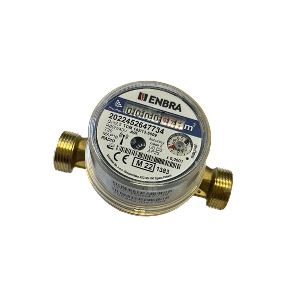 Wodomierz radiowy JS EnbraFlow DN15 1,6 m3/h ciepła woda CN 90282000