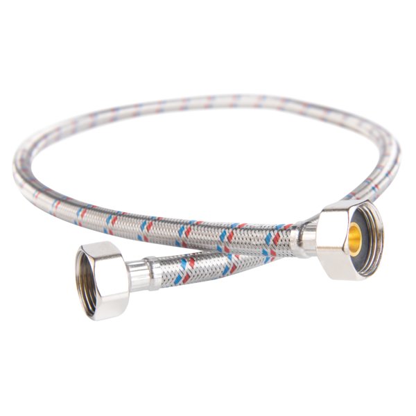 Wąż przyłączeniowy elastyczny FERRO z oplotem (stal), GW x GW, 3/4'' x 3/4'', długość 100 mm