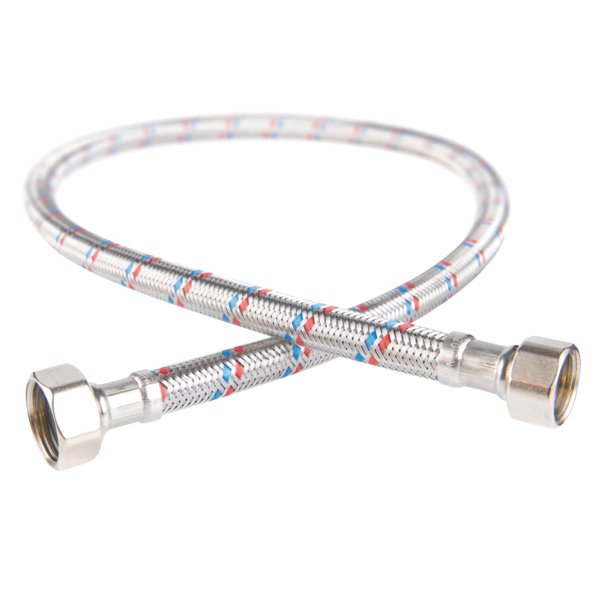 Wąż przyłączeniowy elastyczny FERRO z oplotem (stal), GW x GW, 1/2'' x 3/8'', długość 40 mm