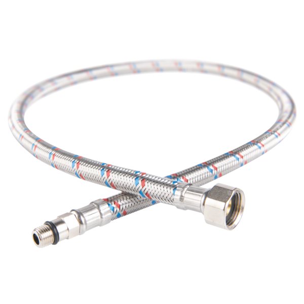 Wąż bateryjny w oplocie stalowym L-80 M10 x 3/8 krótki