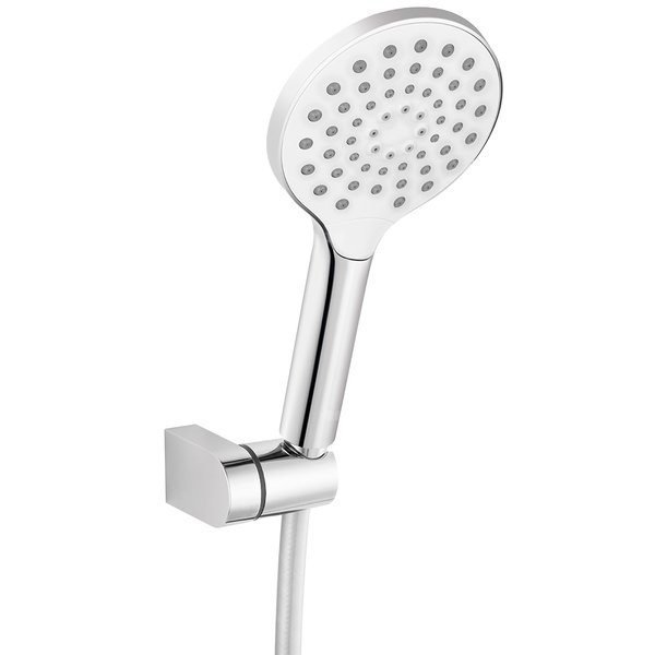 Zestaw natryskowy punktowy MULO, chrom, z 3-funkcyjną rączką z przyciskiem typu „click” do zmiany funkcji strumienia