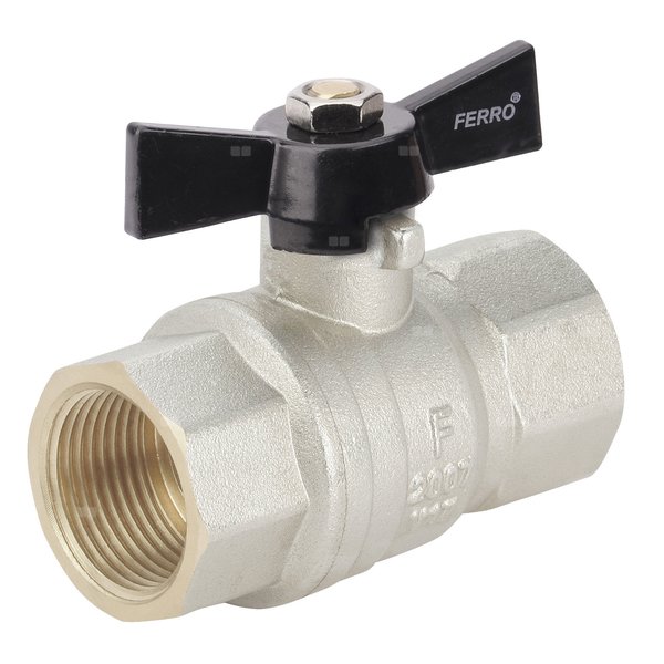 Zawór kulowy FERRO HERKULES 1/2'' GW, uchwyt: motylek