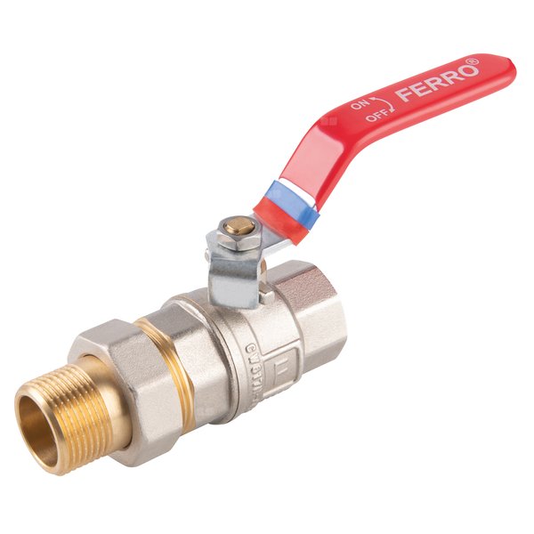 Zawór kulowy FERRO F-POWER 1/2'' GZ x GW, uchwyt: dźwignia