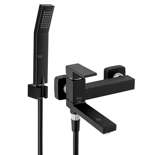 ZICCO bateria wannowa, z przełącznikiem w wylewce, czarna