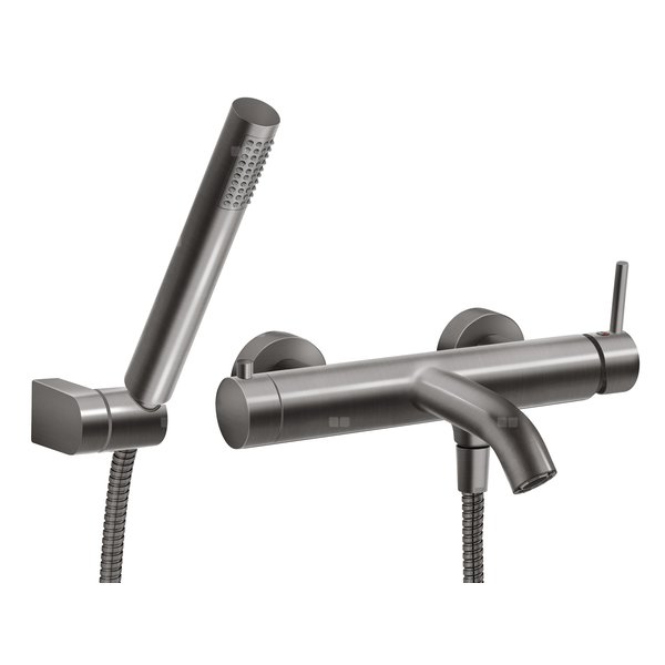CIRICULUS zestaw natryskowy z baterią wannową, gun metal