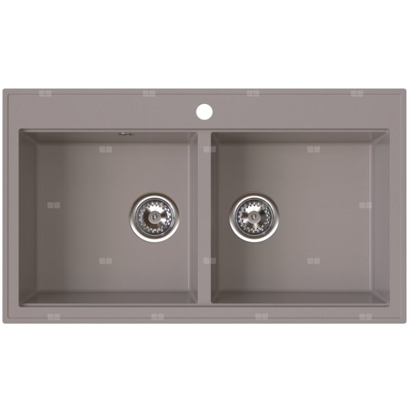 STAMPO zlewozmywak granitowy 2-kom 50/86 cm, taupe