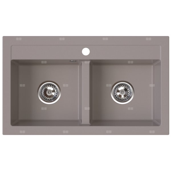 STAMPO zlewozmywak granitowy 2-kom 45/75 cm, taupe