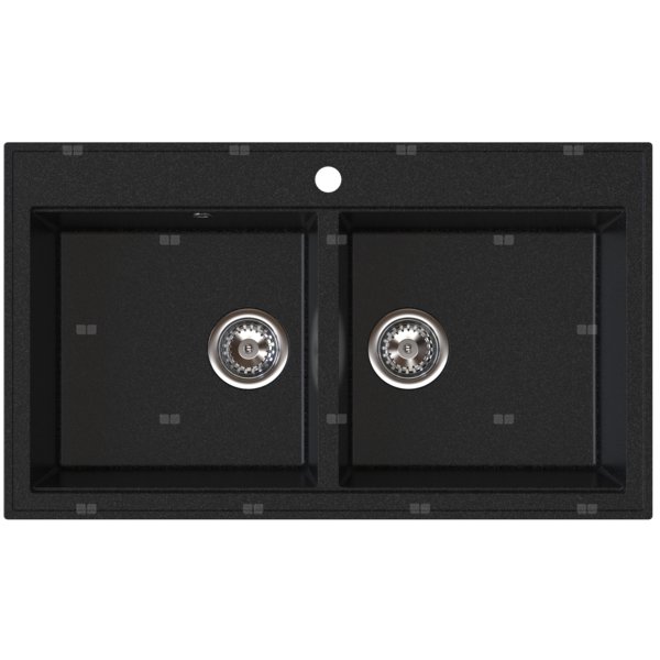 STAMPO double bowl granite sink 50/86 cm, grafitowy