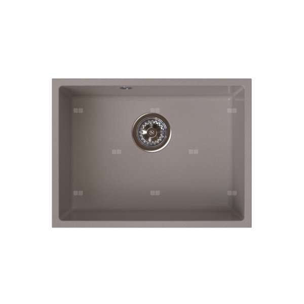STAMPO zlewozmywak granitowy 1-kom podblatowy 40/54 cm, taupe