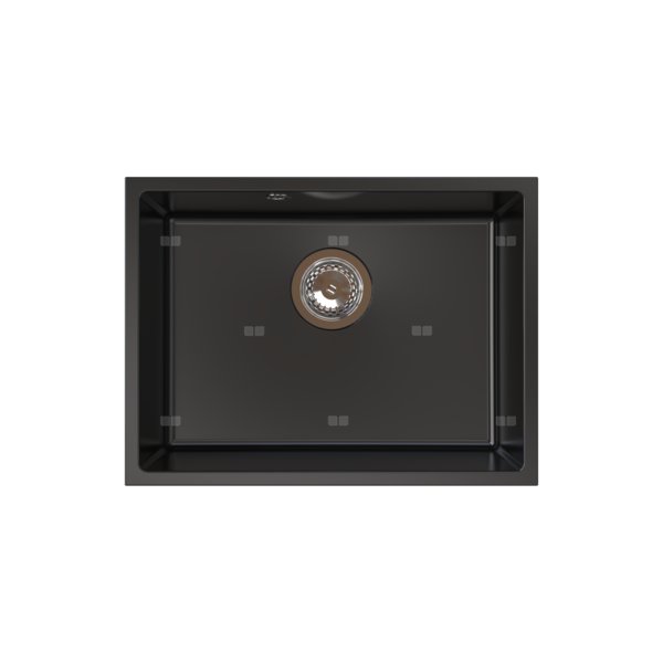 STAMPO zlewozmywak granitowy 1-kom podblatowy 40/54 cm, czarny mat
