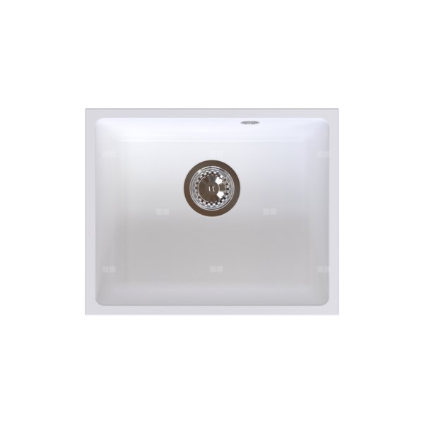 STAMPO zlewozmywak granitowy 1-kom podblatowy 37/46 cm, biały