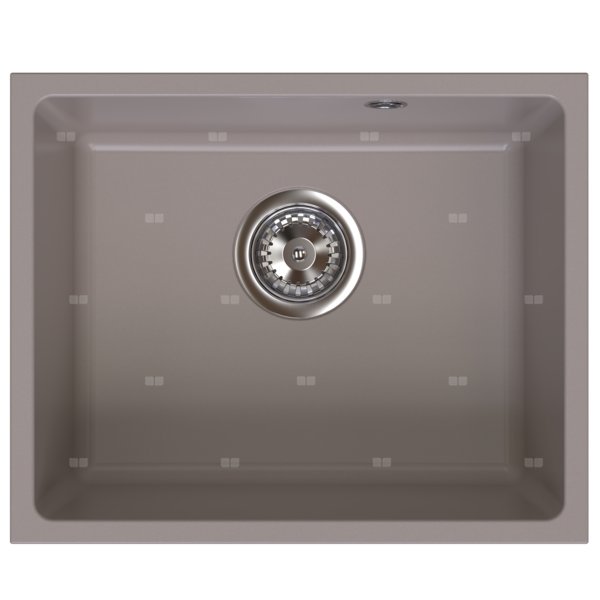 STAMPO zlewozmywak granitowy 1-kom podblatowy 37/46 cm, taupe
