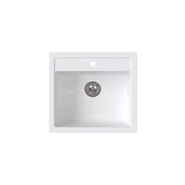 STAMPO zlewozmywak granitowy 1-kom. 51/56 cm, biały