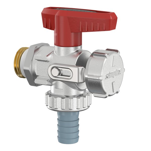 Zawór spustowo-napełniający FLAMCO MEIBES 10 bar, max. 110'C GZ gazowy walcowy x zdejmowany króciec wężowy, 1/2'' x 3/4''