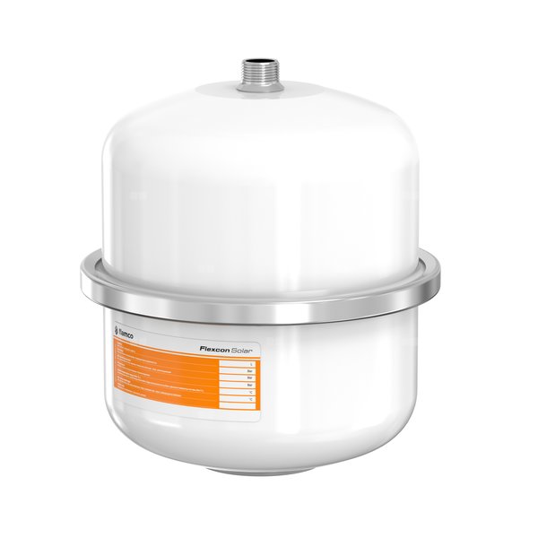 Naczynie wzbiorcze FLAMCO MEIBES Flexcon Solar, pojemność 8 l 2.5-, 8 bar / 120'C fi3/4'', kolor biały, do instalacji chłodn.solar.C.O.