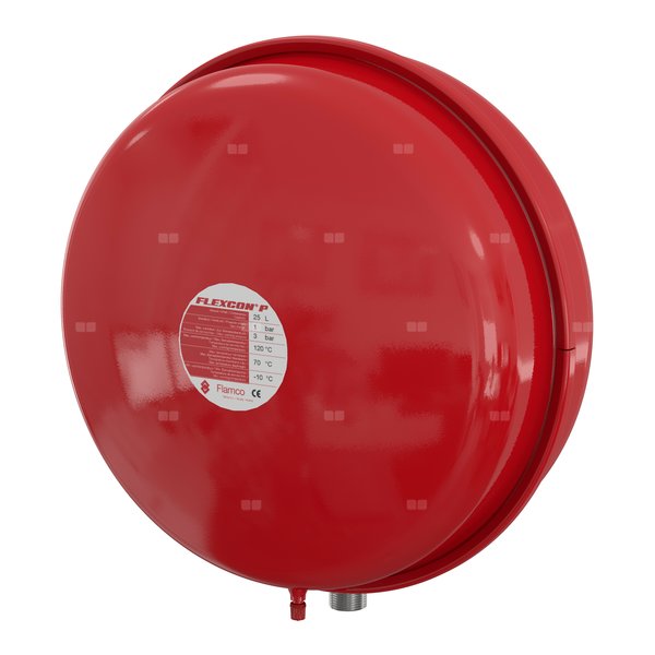 Naczynie wzbiorcze wiszące FLAMCO MEIBES Flexcon P, pojemność 25 l 1-, 3 bar / 120'C fi3/4'', kolor czerwony, do instalacji chłodn.C.O.