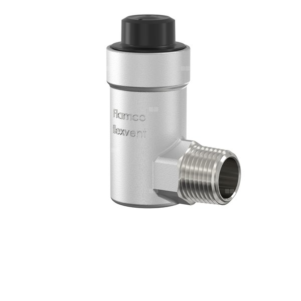 Odpowietrznik automatyczny FLAMCO MEIBES Flexvent, kątowy GZ mosiądz niklowany fi 1/2''