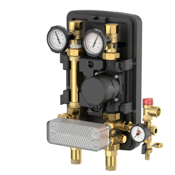 Grupa pompowa FLAMCO MEIBES GZ gazowy walcowy x GW gazowy walcowy 1 cal (25) x DN 25 Kvs3.9, z izolacją, z pompą obiegową