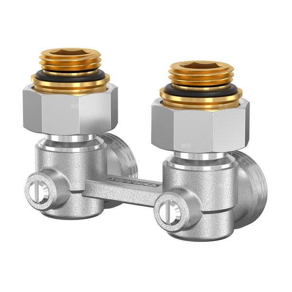 DWURUROWY BLOK KURKÓW KĄTOWYCH ME1/50 - niklowany High line