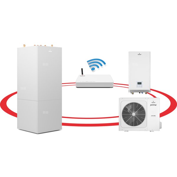 Hybrydowy System Grzewczy 1F R32 Prima S 10GT szafa hydrauliczna GT160, centrala Smart Home Sinum Lite