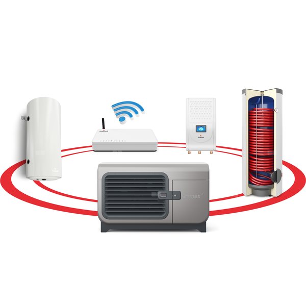 Hybrydowy System Grzewczy 1F R290 Airmax^3 7GT (2-9 kW) G200/B100 Gbox Sinum Lite