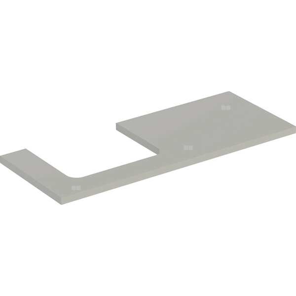 Blat pod umywalkę Geberit ONE z wycięciem, do prostokątnej umywalki nablatowej: B=119cm, Greige, Przekrój=Lewa strona, Lakierowany matowy